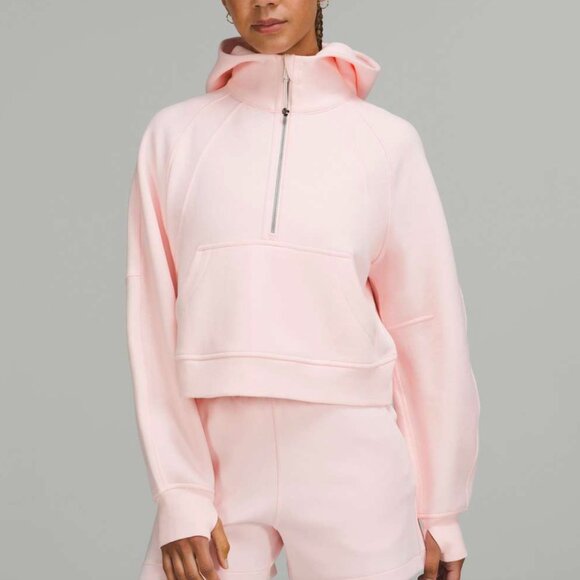 lululemon athletica Tops - Lululemon Scuba Oversized Half-Zip Hoodie Strawberry Milkshake